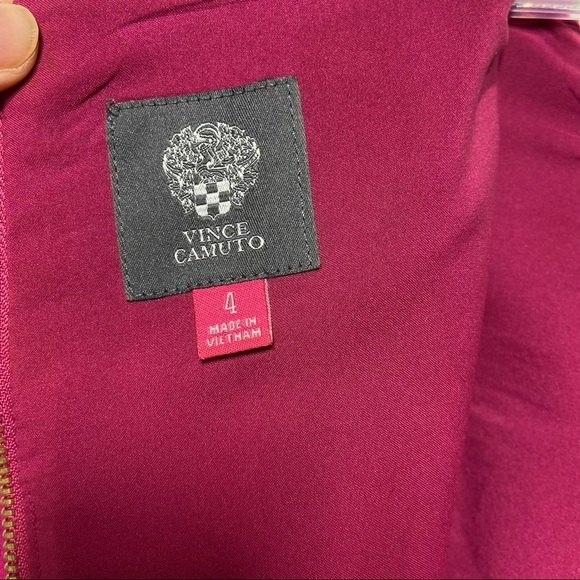 VINCE CAMUTO Crepe A-Line Dress in Magenta 4 - Picture 8 of 12